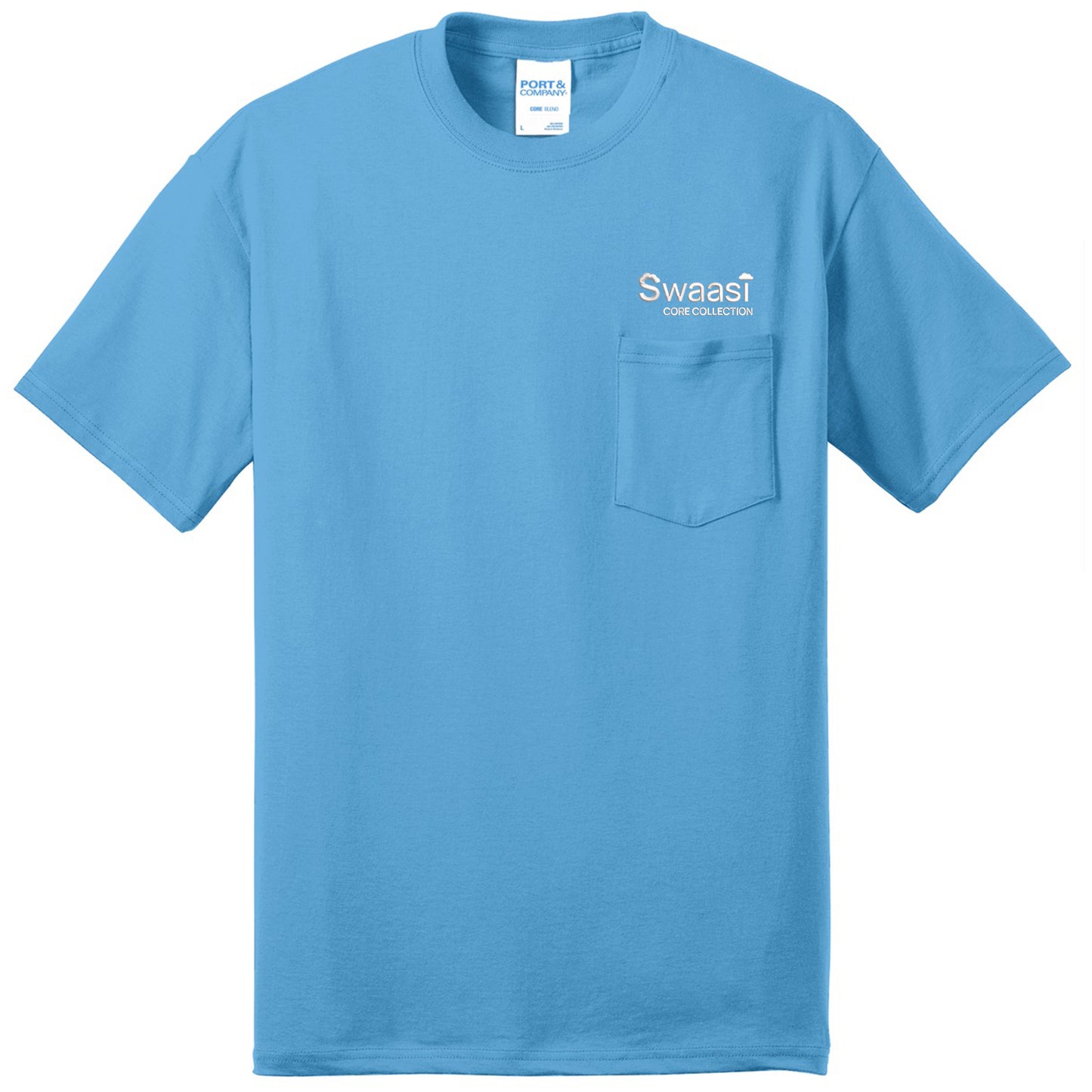 Swaasi Core - P&C® 5.5 oz 50/50 POCKET T-Shirt with Print Logo