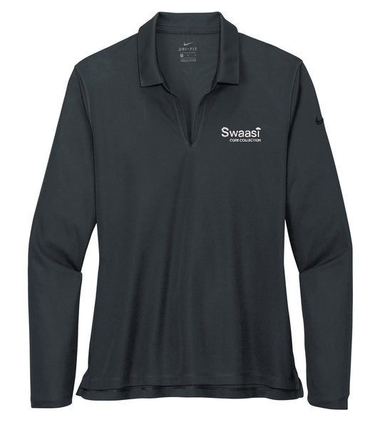Swaasi Core - Nike® LADIES LONG-SLEEVE Dri-FIT Micro Pique 2.0 Polo with EMB Logo